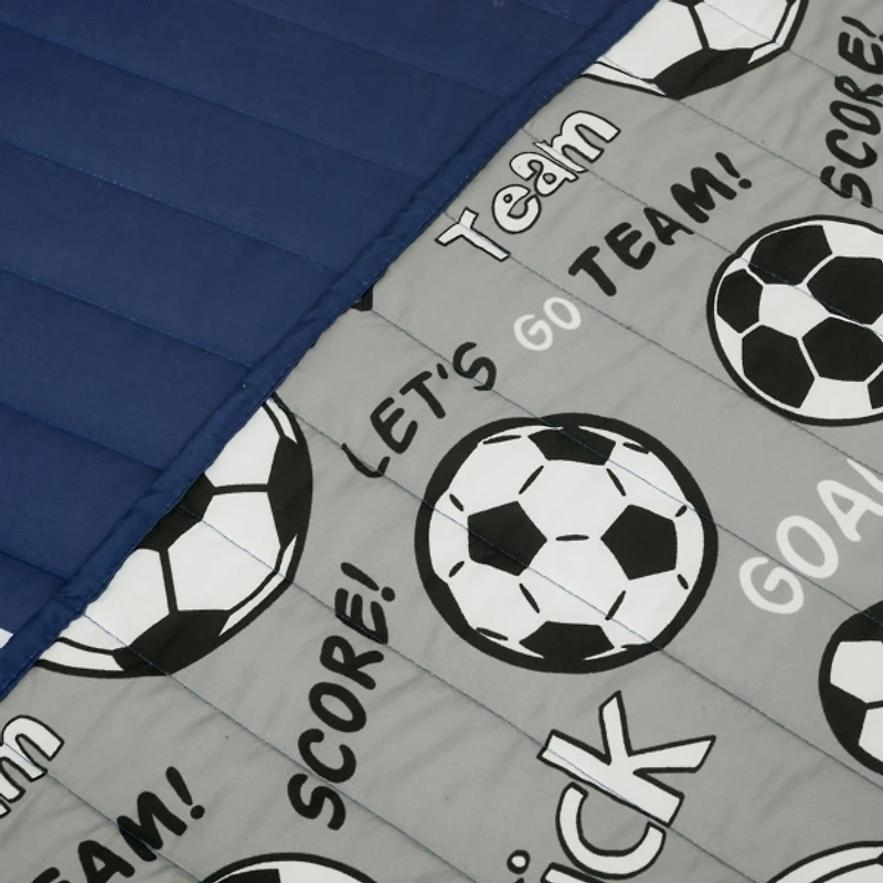 Navy Soccer Kids 4-pc. Twin Quilt Set