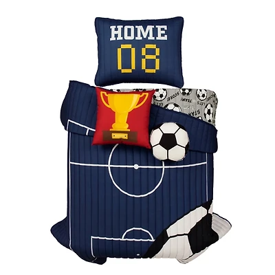 Navy Soccer Kids 4-pc. Twin Quilt Set