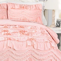 Peachy Pink 3-pc. Full/Queen Quilt Set