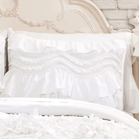 White Ruffle Kemmy 3-pc. Full/Queen Quilt Set