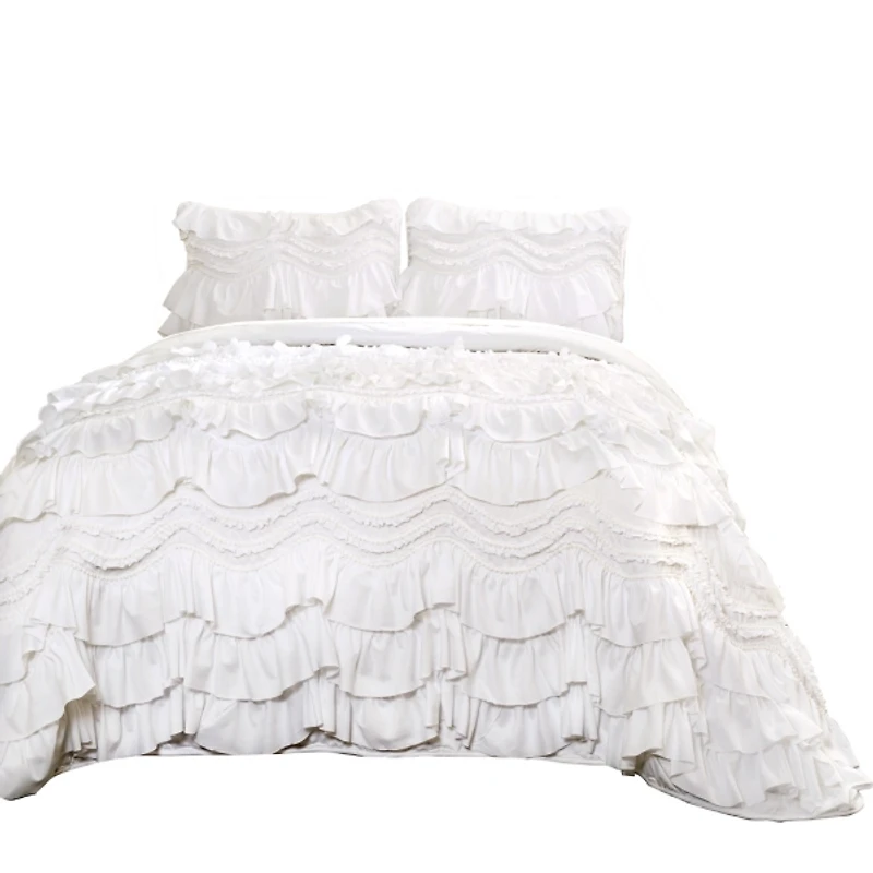 White Ruffle Kemmy 2-pc. Twin Quilt Set