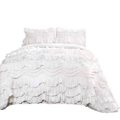 White Ruffle Kemmy 2-pc. Twin Quilt Set