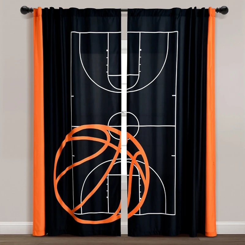 Basketball Game Curtain Panel Set, 84 in.