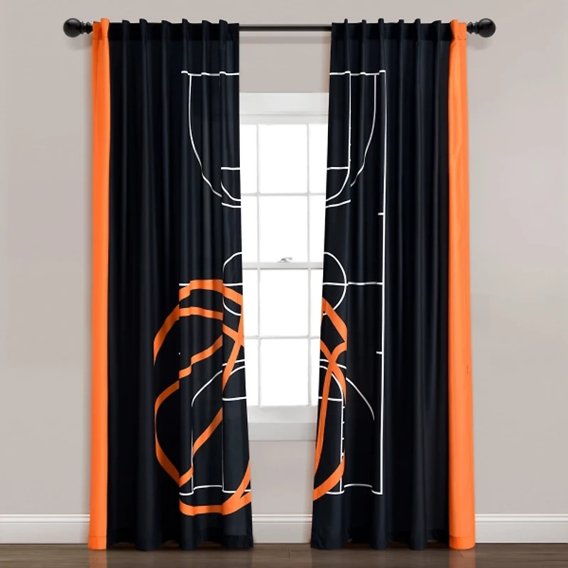 Basketball Game Curtain Panel Set, 84 in.