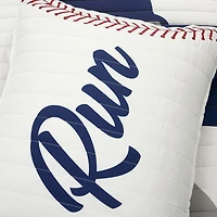 White & Red Baseball Full/Queen 5-pc. Quilt Set