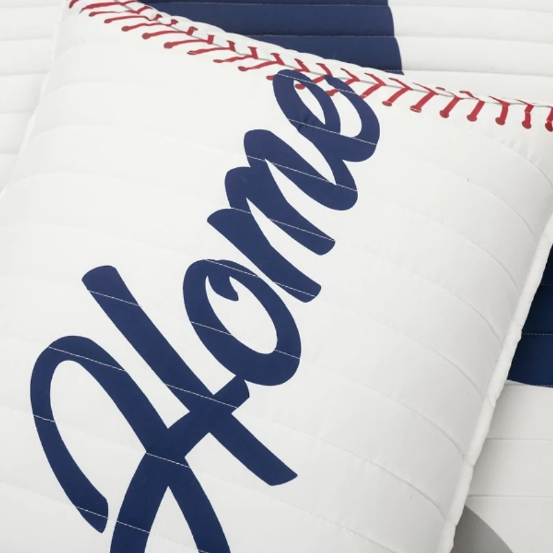 White & Red Baseball Twin 4-pc. Quilt Set