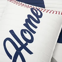 White & Red Baseball Twin 4-pc. Quilt Set