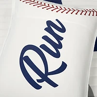 White & Red Baseball Twin 4-pc. Quilt Set