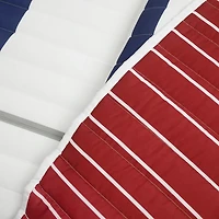 White & Red Baseball Twin 4-pc. Quilt Set