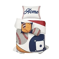 White & Red Baseball Twin 4-pc. Quilt Set