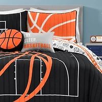 Black Basketball Full/Queen 5-pc. Quilt Set