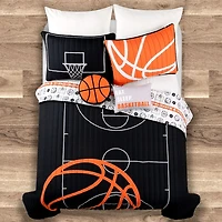 Black Basketball Full/Queen 5-pc. Quilt Set