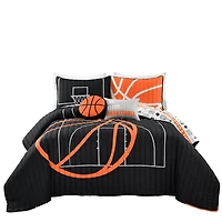 Black Basketball Full/Queen 5-pc. Quilt Set
