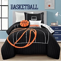 Black Basketball Twin 4-pc. Quilt Set