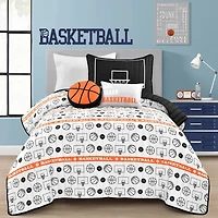 Black Basketball Twin 4-pc. Quilt Set