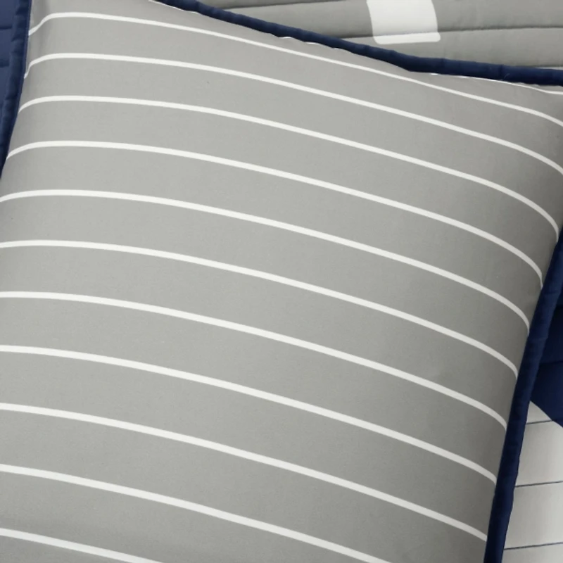 Blue & Gray Reversible 5-pc. Full/Queen Quilt Set