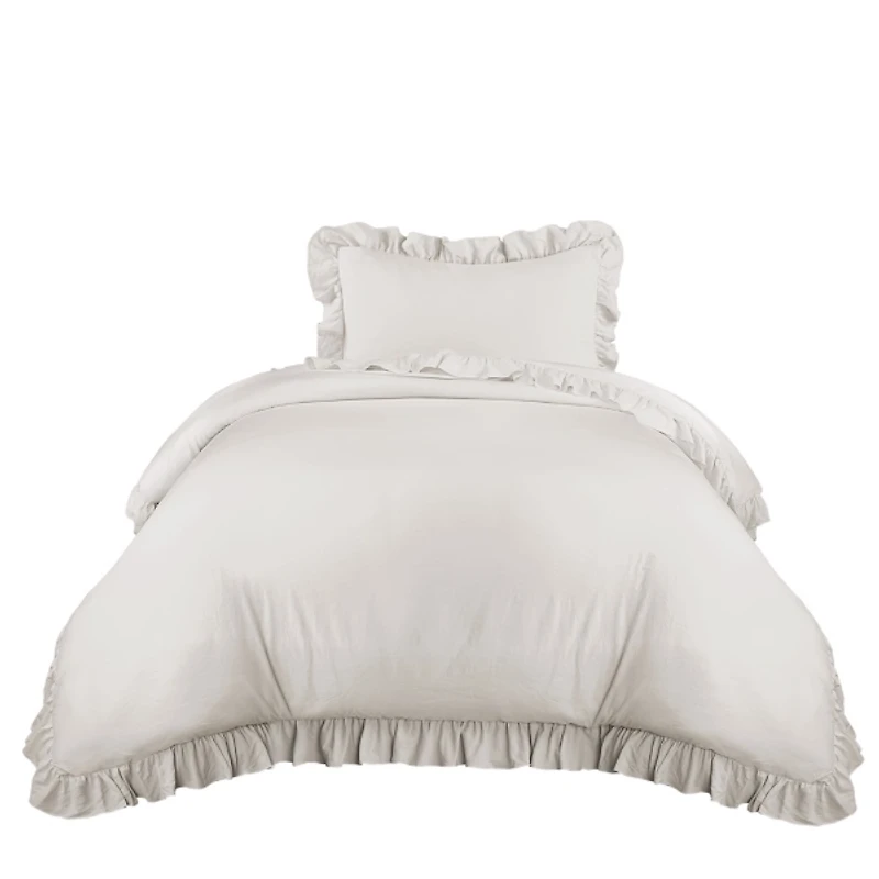White Ruffle 2-pc. Twin XL Comforter Set