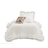 White Ella Ruffle Lace 2-pc. Twin XL Comforter Set