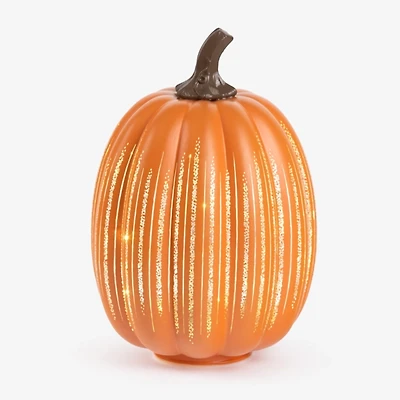 LED Glass Pumpkin with Micro Lights