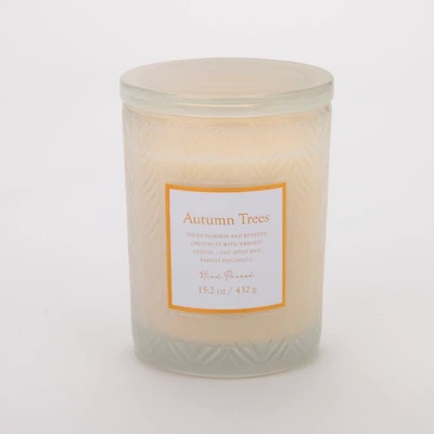 Autumn Trees Embossed 2-Wick Jar Candle