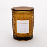 Copper Leaves Embossed 2-Wick Jar Candle