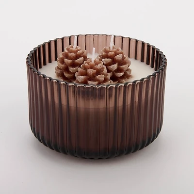 Autumn Pinecones Figural Wax 3-Wick Jar Candle