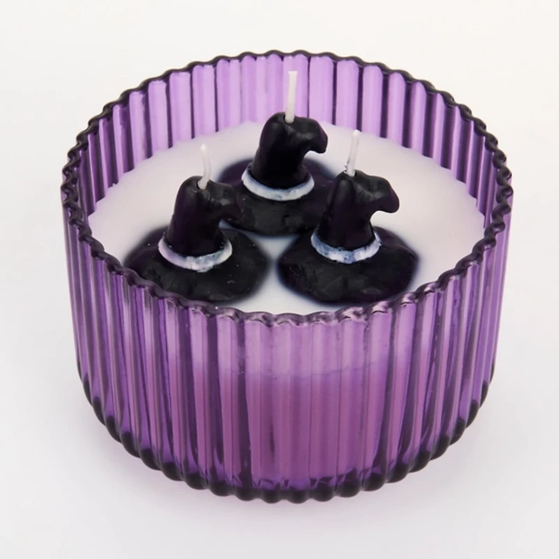 Witch Hats Figural Wax 3-Wick Jar Candle