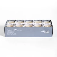 Ivory Glass Votive Candles, Set of 10