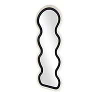 Black and White Velvet Wavy Kids Wall Mirror