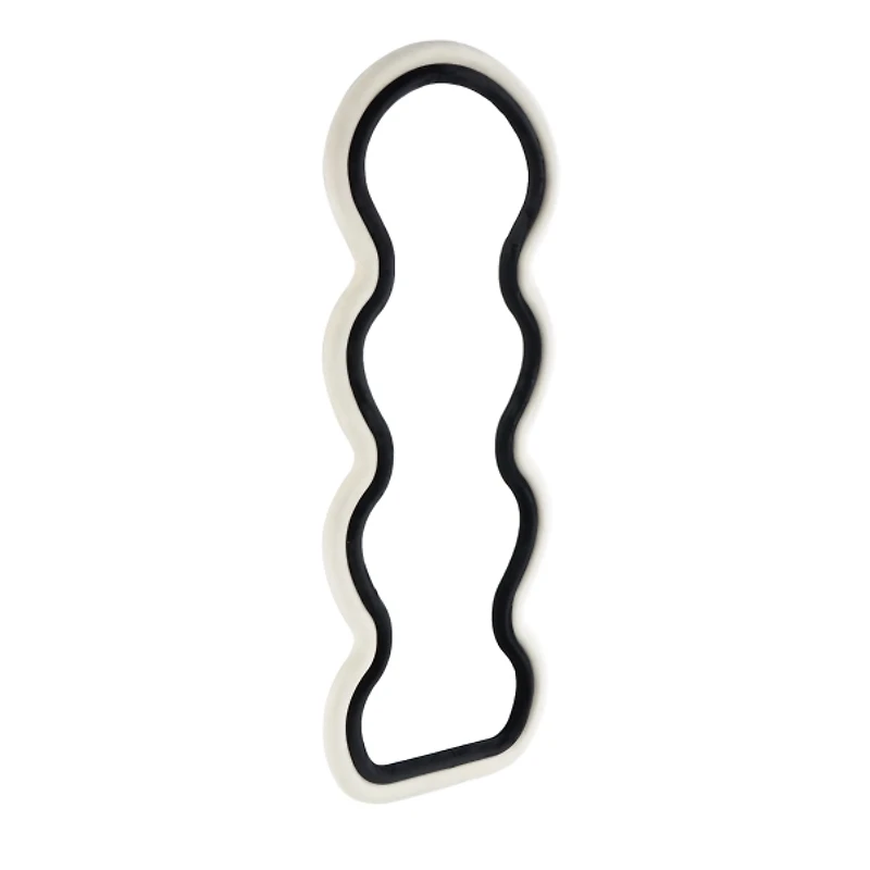 Black and White Velvet Wavy Kids Wall Mirror