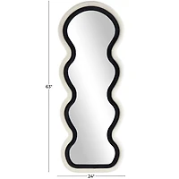 Black and White Velvet Wavy Kids Wall Mirror