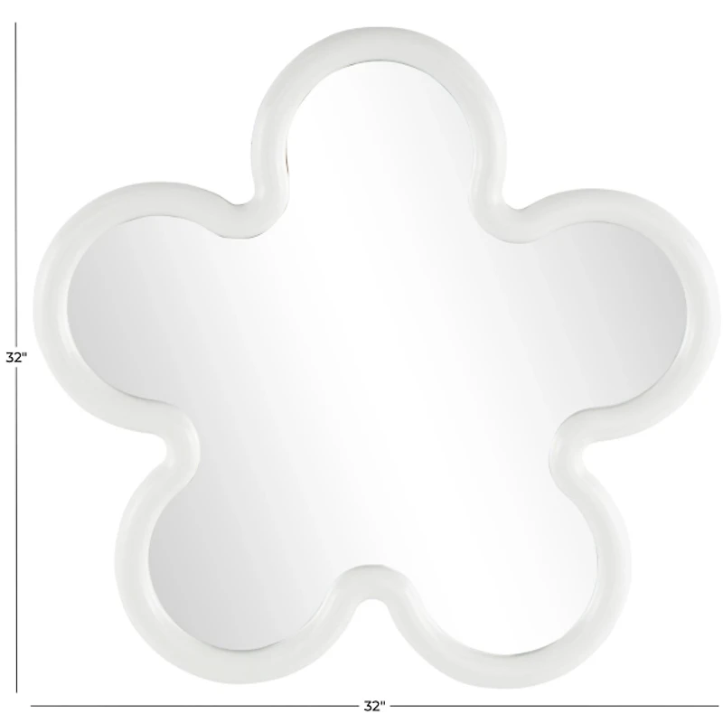 White Flower Kids Wall Mirror