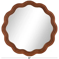 Brown Wavy Round Wall Mirror
