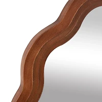 Brown Wavy Round Wall Mirror