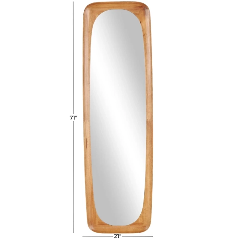 Natural Wood Teddy Floor Length Wall Mirror