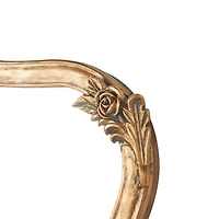 Gold Metal Antique Ornate Curved Wall Mirror