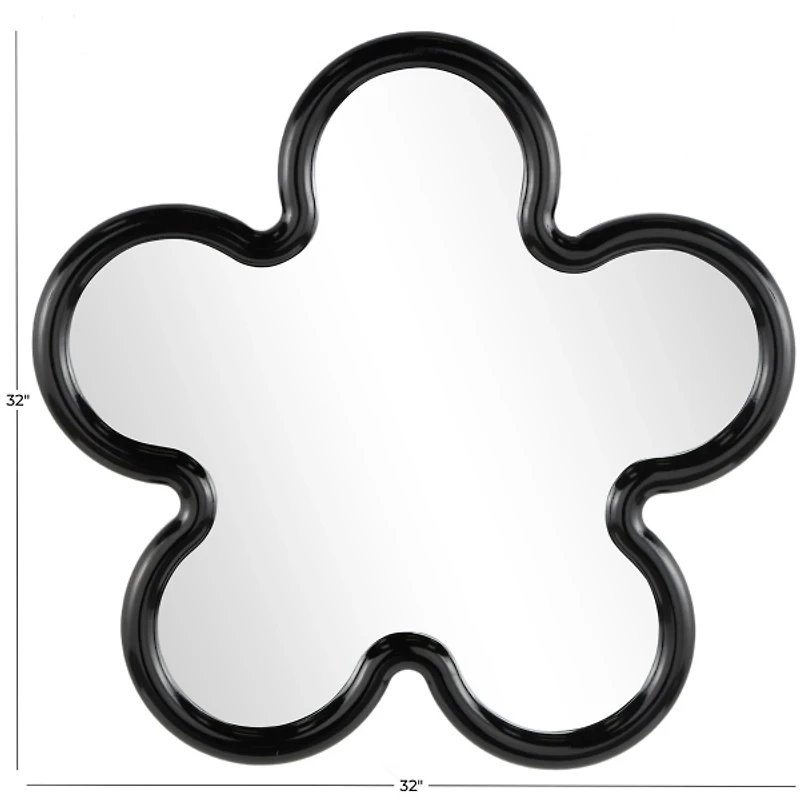 Black Flower Kids Wall Mirror