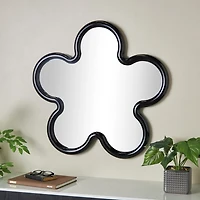 Black Flower Kids Wall Mirror