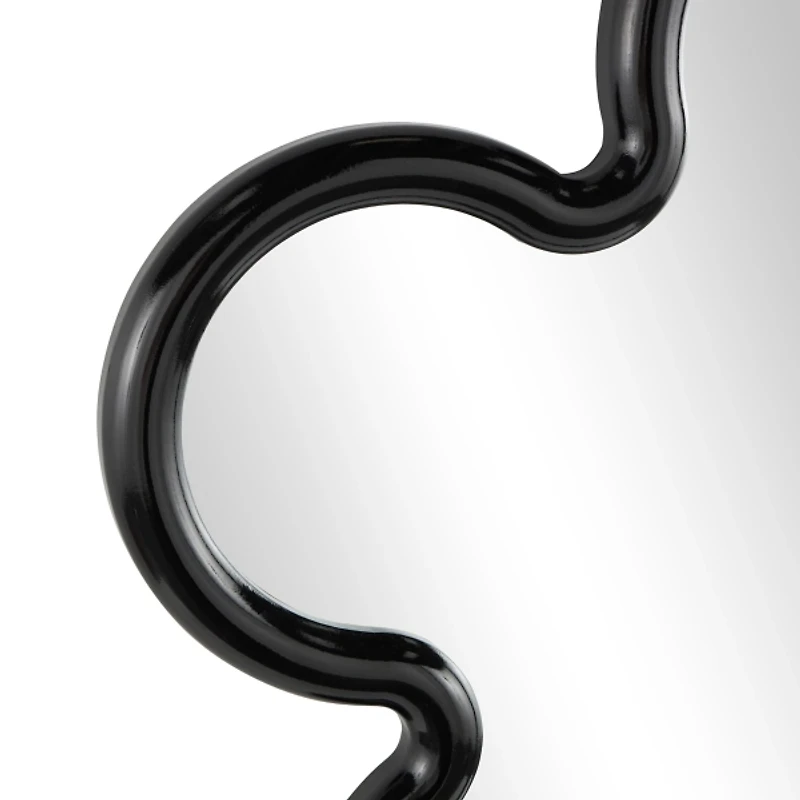 Black Flower Kids Wall Mirror