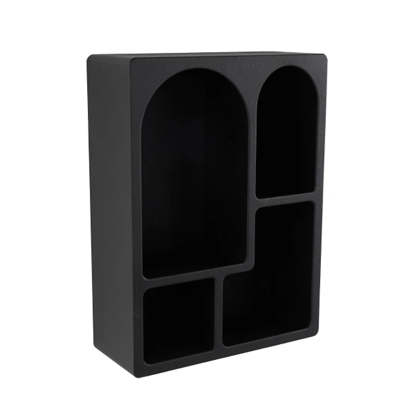 Black Floating Cubby Wall Cabinet