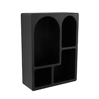 Black Floating Cubby Wall Cabinet