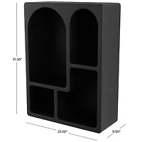 Black Floating Cubby Wall Cabinet