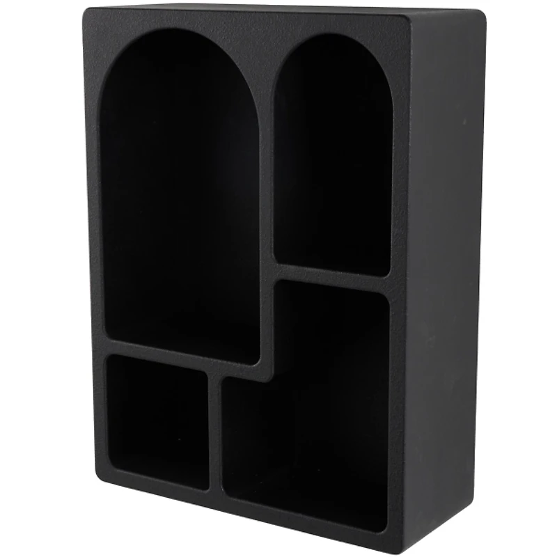 Black Floating Cubby Wall Cabinet