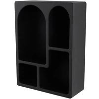 Black Floating Cubby Wall Cabinet