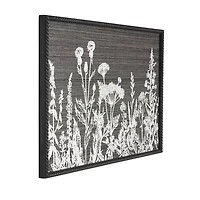 Black Floral Relief Wall Plaque