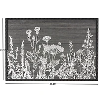 Black Floral Relief Wall Plaque