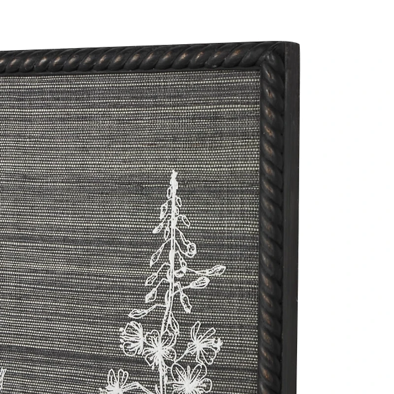 Black Floral Relief Wall Plaque