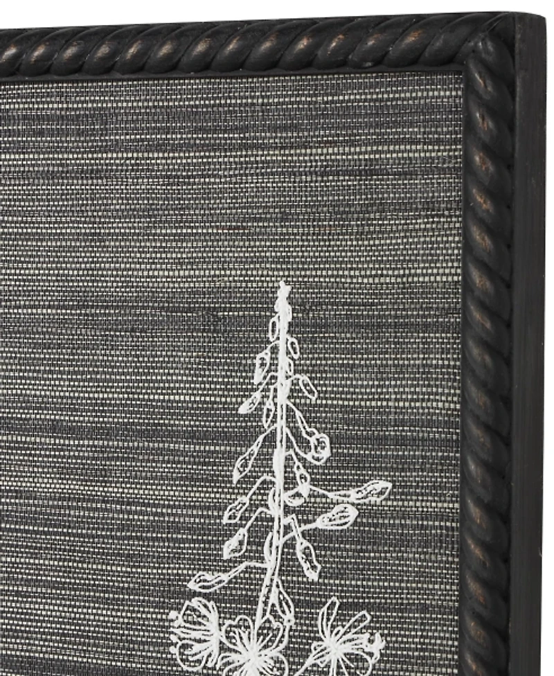 Black Floral Relief Wall Plaque