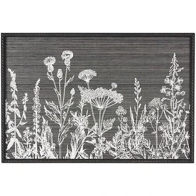 Black Floral Relief Wall Plaque