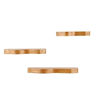 Brown Organic Shape 3-pc. Floating Wall Shelf